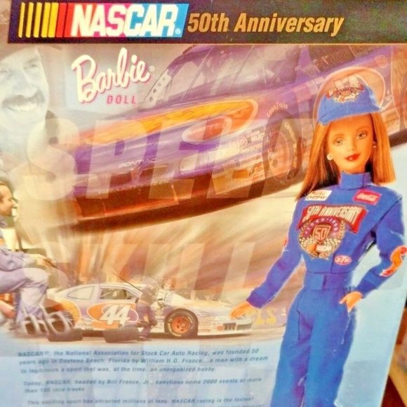 1998🔥🔥BARBIE DOLL NASCAR💥 Mattel 50th Anniversary Edition 🆕 - Picture 7 of 12